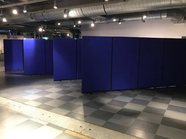 poster boards setup at millennium point in birmingham