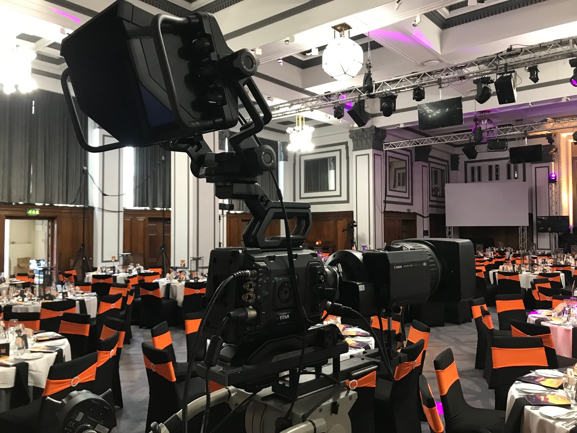 video camera setup for streaming a corporate event